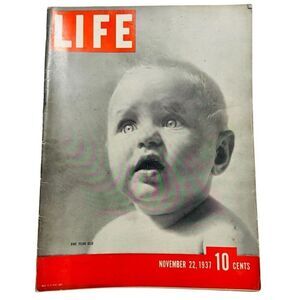 LIFE MAGAZINE NOVEMBER 22, 1937 - LIFE'S BIRTHDAY BABY ONE YEAR OLD